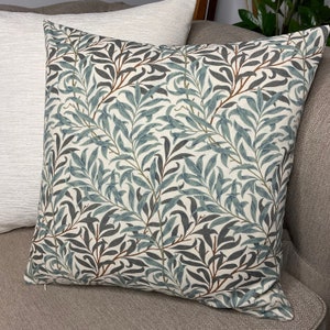 Decorative Pillow Cover , Cushion Cover Made in UK - William Morris Willow Bough Fabric - Leaf Trail Cushion Cover,  Green