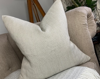 Herringbone Kissen Kissenbezug Taupe Mole John Louis & Partners Fabric Designer Fabric High Quality Handmade Farmhouse Decor