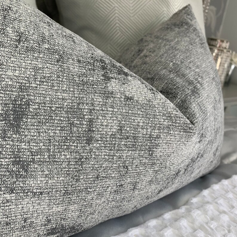 Grey Lumbar Cushion Cover, Scatter Grey Pillow Cover for Sofa or Bed
