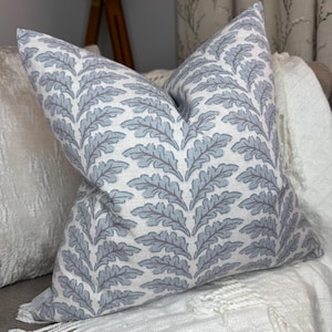 Decorative willow blue cushion cover, modern pillow cover, leaf design throw pillow, blue home decor, designer fabric, worldwide shipping