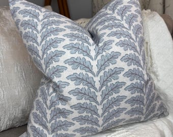 Decorative willow blue cushion cover, modern pillow cover, leaf design throw pillow, blue home decor, designer fabric, worldwide shipping