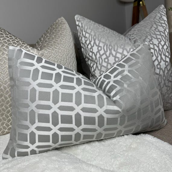 Luxury Cushion Cover Silver Scatter Pillow Cover 12x20 Geometric Throw Pillow Prestigious Textiles Fabric Luxury Home Decor Interior Etsy Ireland