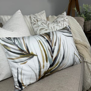 12&quot; x 20&quot; Cushion Cover  Pillow Cover ALVARO fabric by Harlequin Palm Trees 100% Satin Cotton Handmade in UK - Double Sided Autumn Decor