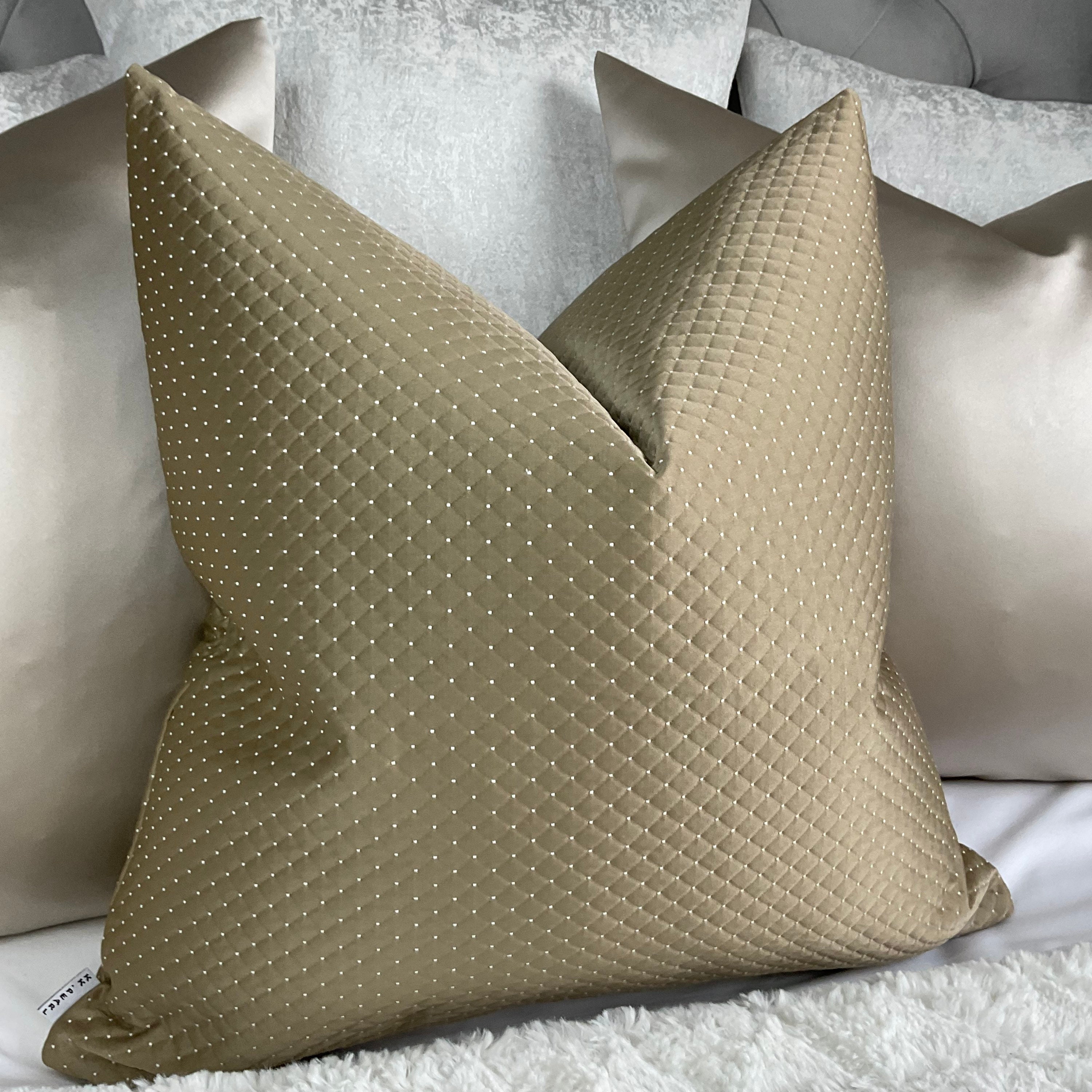 Contemporary Pillow Made From Vintage Louis Vuitton Monogram Luggage Silk  Scarf