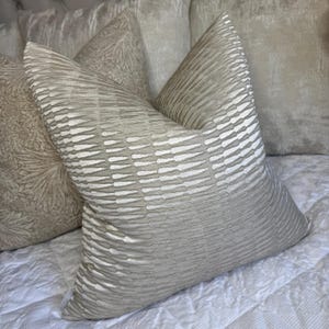 Textured Neutral Cushion Cover, Modern Taupe Pillow Cover, Luxury Fabric Sofa Cushion Cover, Handmade Throw Pillow UK, Elegant Beige Decor
