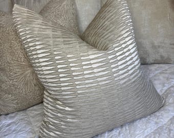 Textured Neutral Cushion Cover, Modern Taupe Pillow Cover, Luxury Fabric Sofa Cushion Cover, Handmade Throw Pillow UK, Elegant Beige Decor