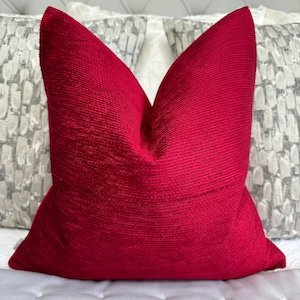 ZAMBIA Cushion Cover, Sofa Pillow Cover 16&quot;  RED , Durable Designer Furnishing  Fabric - High Quality/ John Lewis & Partners Fabric