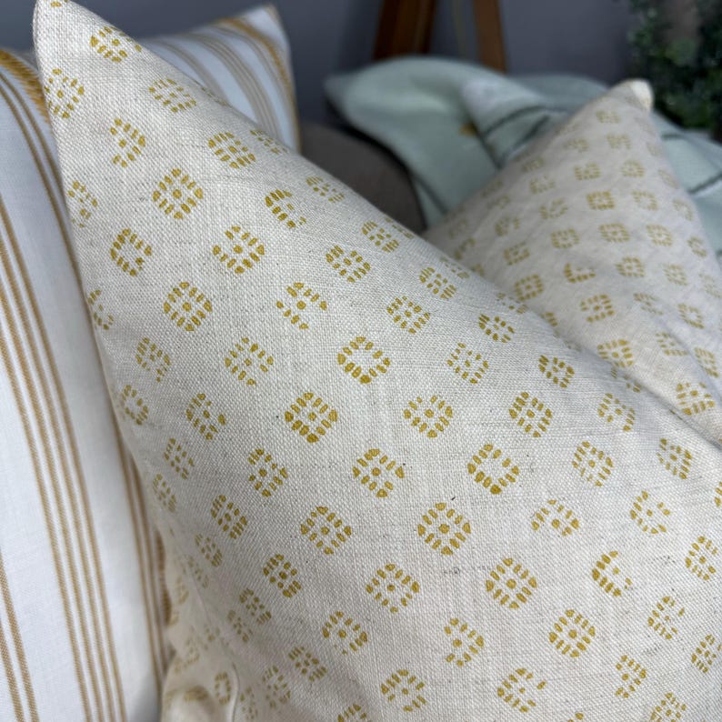 Ochre Cushion Cover, Cotton Linen Blend Pillow Cover Double Sided Natural Home Decor John Lewis