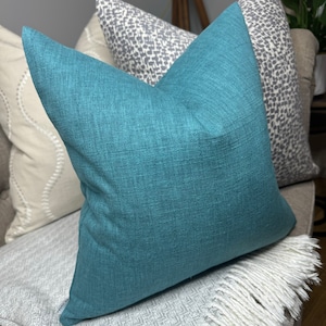 Scatter Pillow Cover, John Lewis & Partners Fabric Cotton Blend Cushion Cover, Sofa Pillow Cover, TEAL Decorative Throw Pillow, Double Sided