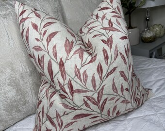 Country Decor Scatter Cushion Cover 20x20 - Leaf-Patterned Willow Trailing Leaves in Sanderson OSIER Fabric