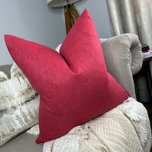 Cotton blend plain red cushion cover for sofa or chair, perfect living room pillow cover for everyday use , sofa pillow cover