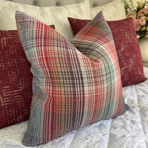 Handmade Plaid Cushion Cover, Classic Check Cushion Cover, Sofa Bed Throw Pillow Cover, Double Sided Check Cover, Farmhouse Countryside