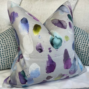 Voyage Maison Fabric, Decorative Pillow - Cushion Cover For sofa, bed, window, chair, living room, hand-painted - watercolour design, Purple