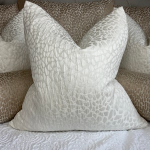 Luxury Pillow - Cobbler Ivory Cushion Cover, Textured Scatter Cushion Pillow Cover For Sofa Bed or Throw. Fabric Designer Ashley Wilde