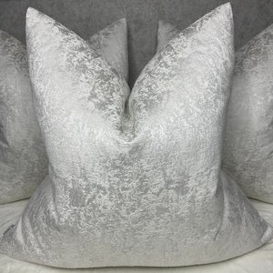 White Silver Shimmer Cushion Cover, Euro Sham Pillow Cover, White bed cushion cover, Diana designer cushion cover, white bedding