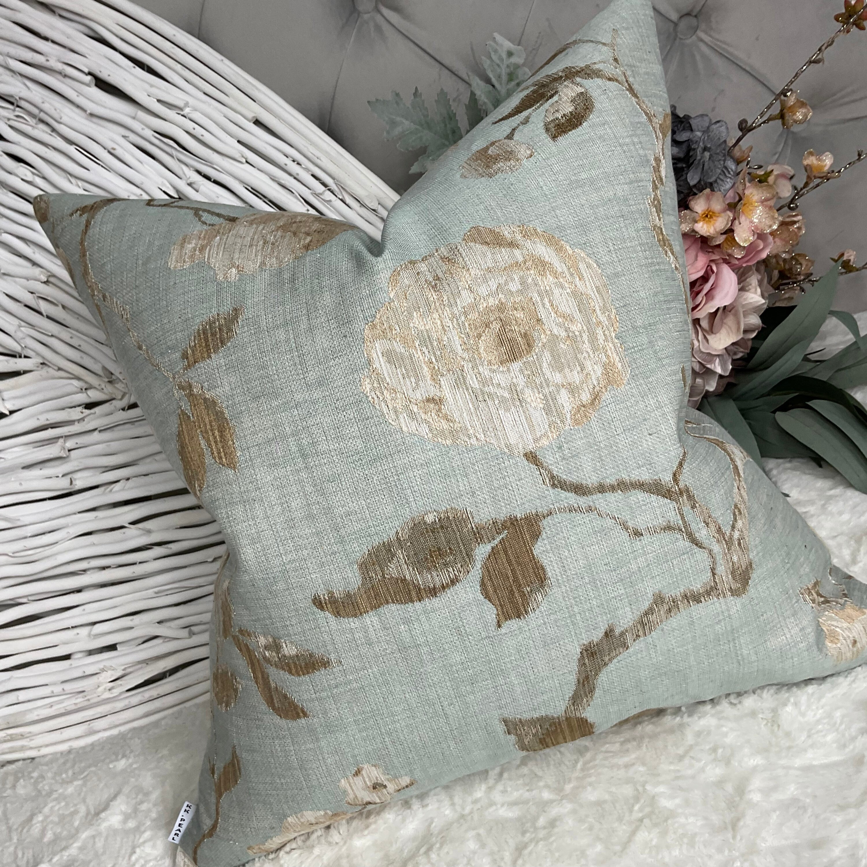Thomas Collection Floral Gray Black Taupe Designer Floral Throw Pillow,  Handmade in USA - Bed Bath & Beyond - 20895933