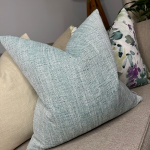 Peacock Decorative Cushion Cover, Teal Throw Pillow, Teal Pillow John Lewis & Partners Tonal Weave Fabric - Woven -Sofa Cushion Double sided