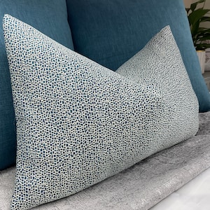 Decorative Cushion Cover Pillow Throw Cover in TEAL 12" x 20" - Double Sided Pillow Cover - Worldwide Shipping! - Textured Designer Fabric