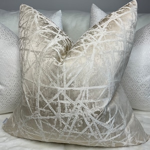 NEOMI Luxury Cushion Cover, Pillow Cover, Throw Cover, Textured Cream Cushion Cover For Sofa Bed or Throw. Designer Fabric / Made in UK