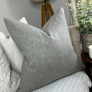 Cotton Blend Cushion Cover, Grey Pillow Cover, Sofa Cushion Cover, Decorative Pillow Cover, Double Sided John Lewis Fabric