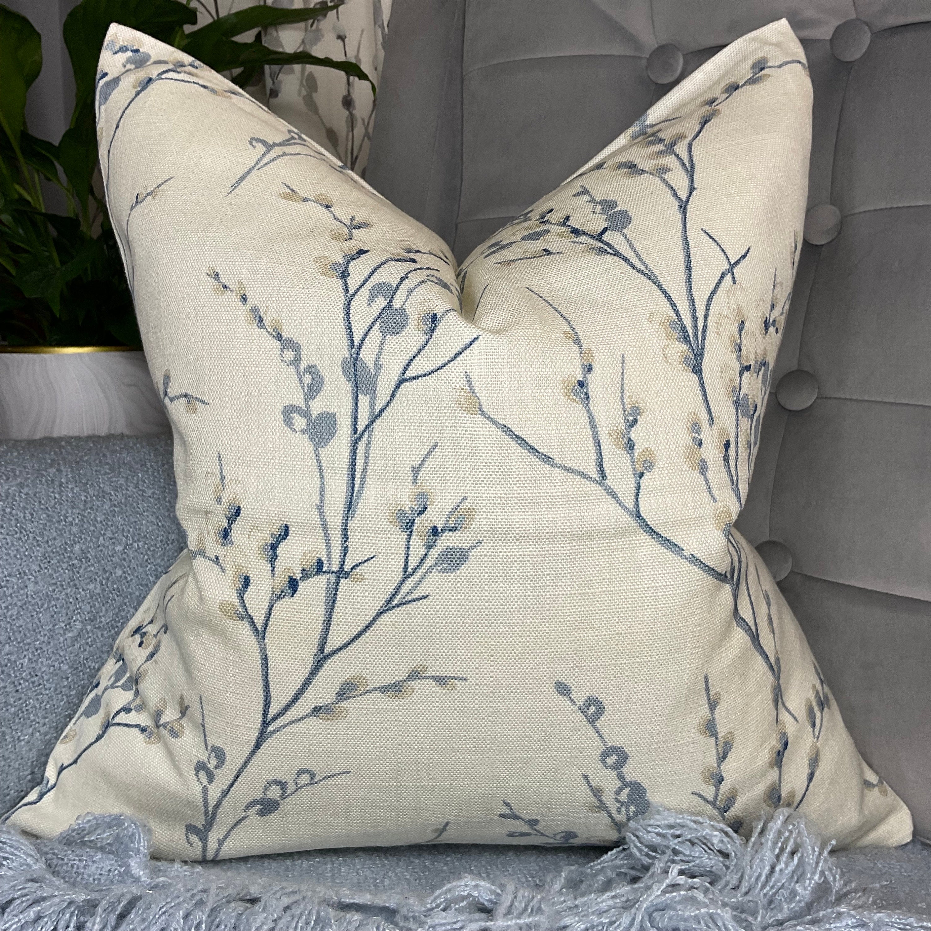 Laura Ashley Design Pussy Willow Leaf Cushion Cover Decorative