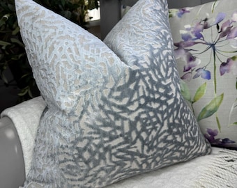 Blue Velvet Pillow Cover: Double-Sided Designer Throw Cushion