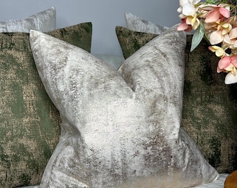 Stunning metallic cushion cover, champagne gold pillow cover, luxury pillow cover for sofa or bed, designer velvet touch fabric TAPINI,