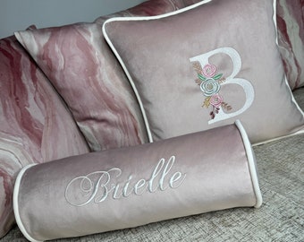 Baby Girl Gift Cushion, Personalised Name Cushion, Custom Pink Cushion, Baby Girl Bedroom Cushion, Personalized Name Cushion - Made to order