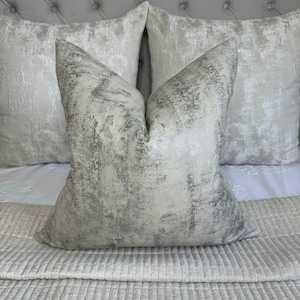 Luxury cushion cover, metallic pillow cover, luxury pewter cushion cover, sofa bed pillow cover, luxury bedding, designer CAESAR