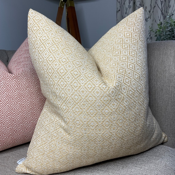 John Lewis Partners Fabric LOHA in Yellow Modern Cushion Cover