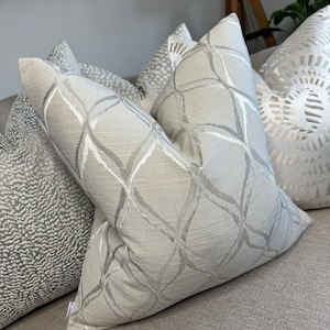 Decorative Cushion Cover, Throw pillow Cover, Geometric Design - Beige / Greige, Double Sided Scatter Cushion Cover