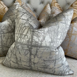 Luxurious Sheen Cushion Cover, Grey Luxury Pillow Cover, Double Sided Pillow Case, John Lewis KYLA Fabric, Bed Cushion Cover, Luxury Bedding
