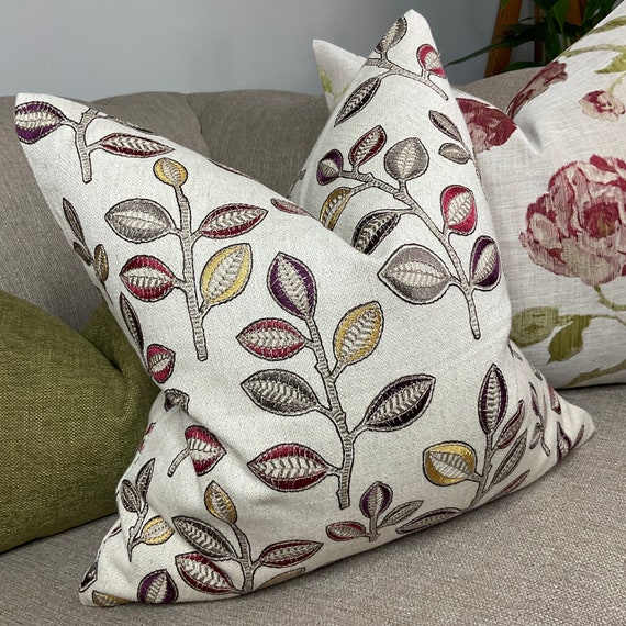 Embroidered fall pillows cheap