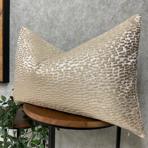 Luxury Pillow, Antelope Textured Rectangle Cushion Pillow Cover,   Champagne Gold Pillow Cover,  Designer Pillow Cover,High Quality