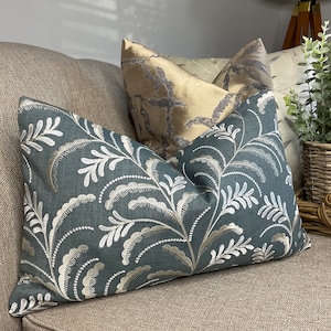 Decorative Pillow Cover, Rustic Cushion Cover, Made in UK ,  John Lewis & Partners WALLFLOWER Fabric, Double Sided - Embroidered
