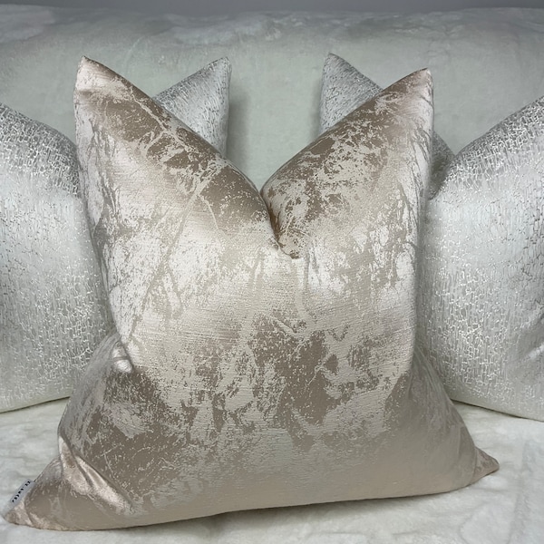 MEGAN Luxury Textured Marble Effect, Cushion Cover, Pillow Cover, Throw Pillow,  Sofa Bed or Throw, Designer Fabric Bill Beaumont Oyster