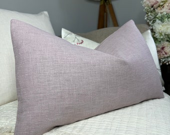 12" x 20" Cushion Cover - Pink Pillow Cover - Double Sided - Decorative Cotton Blend Throw Pillow Cover John Lewis Fabric pink