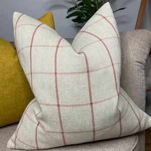 Highland Tartan Check Cushion cover, Beige - pillow cover, double sided, modern - countryside home decor , limited stock