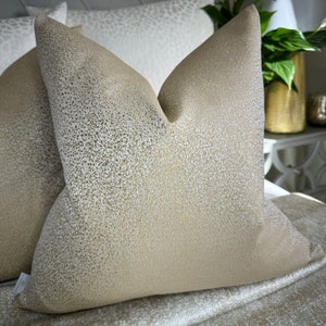 Beautiful Textured Yellow Gold Cushion Cover, Gold Pillow Cover, Handmade pillow Cover, Double Sided Pillow Case, Bed Pillow Cover, Designer