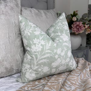 Handmade Green Cushion Cover, Laura Ashley Fabric - Hedgerow, Sage Green Throw Pillow Cover, Countryside Home Decor - Double Sided