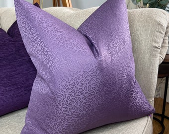 Plum Cushion Cover, Abstract Leaf Pillow Cover, Purple Plum Pillow