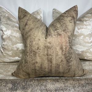 Elegant Caesar Sienna Cushion Cover: Luxurious Shimmering Gold & Copper Fabric by Prestigious Textiles