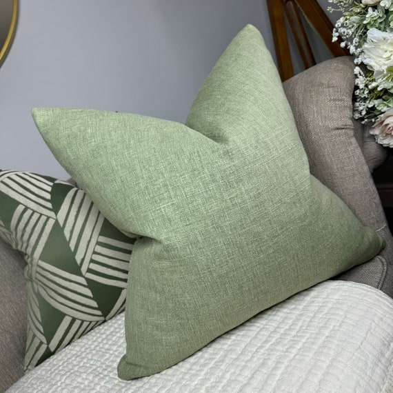 Cotton Blend Plain Green Cushion Cover for Sofa or Chair, Perfect