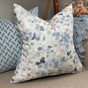John Lewis & Partners Dapple Fabric French Blue  Abstract Cushion Cover, Decorative Pillow For Sofa Bed Pillow , Double Sided , Made in UK