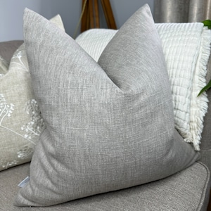 Cotton Blend Cushion Cover, Taupe Pillow Cover, Sofa Cushion Cover, Decorative Pillow Cover, Double Sided John Lewis Fabric