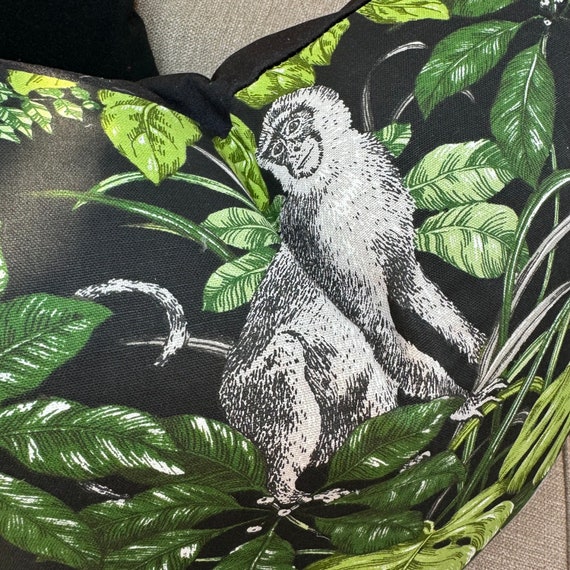 Funda de cojín decorativa de terciopelo negro y verde, con