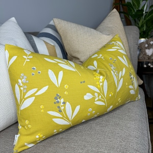 Landhaus Kissenbezug, Dekorativer Kissenbezug, Sofa Kissenbezug, Blatt Design Kissenbezug Grün & Schwefel 12 &quot;x 20&quot;