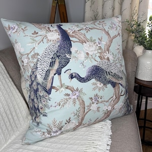 Handmade Laura Ashley Duck Egg Blue Square Belvedere Cushion Cover / Pillow Cover 26" x 26" / Sofa - Chair Cushion Cover