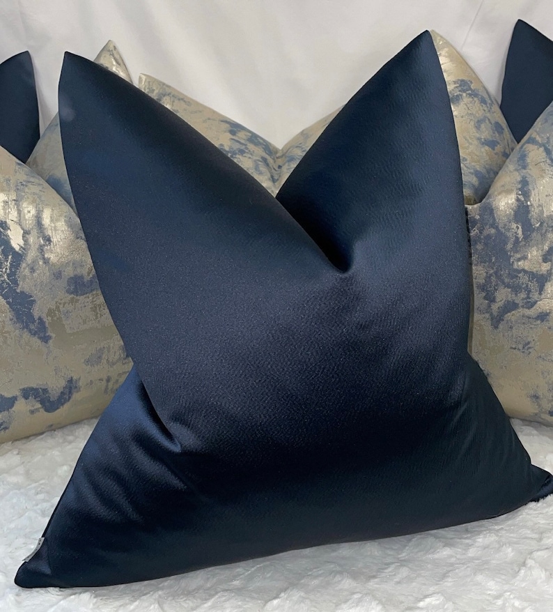 NAVY Cushion Cover Luxury Collection Harlequin Fabric Double Etsy UK