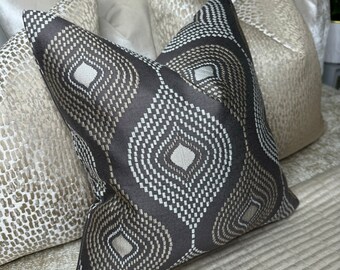 Handmade Cushion Cover, Scatter Pillow Cover, Brown - Taupe Abstract Design - Size 16" Pillow Cover Case , Sofa Bed Pillow Cover - Designer